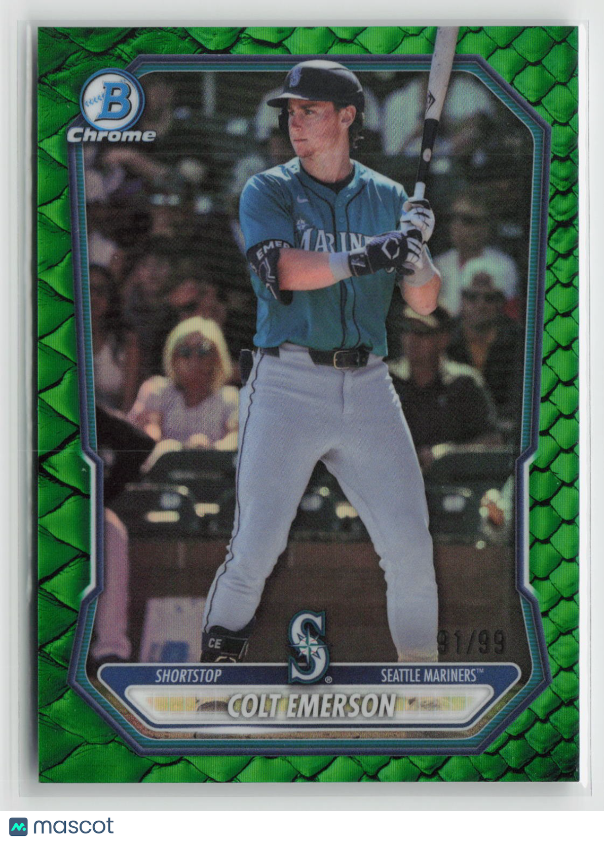 Colt Emerson 2026 Bowman Chrome Prospects Reptilian Green Refractor #BCP-154