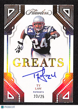 Ty Law 2023 Panini Flawless Greats #G-TLA #/25