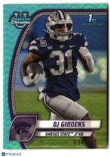 DJ Giddens 2024 Bowman University Chrome Aqua Refractor #33 #/299