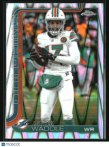 Jaylen Waddle 2025 Topps Chrome Ray Wave Refractor #186