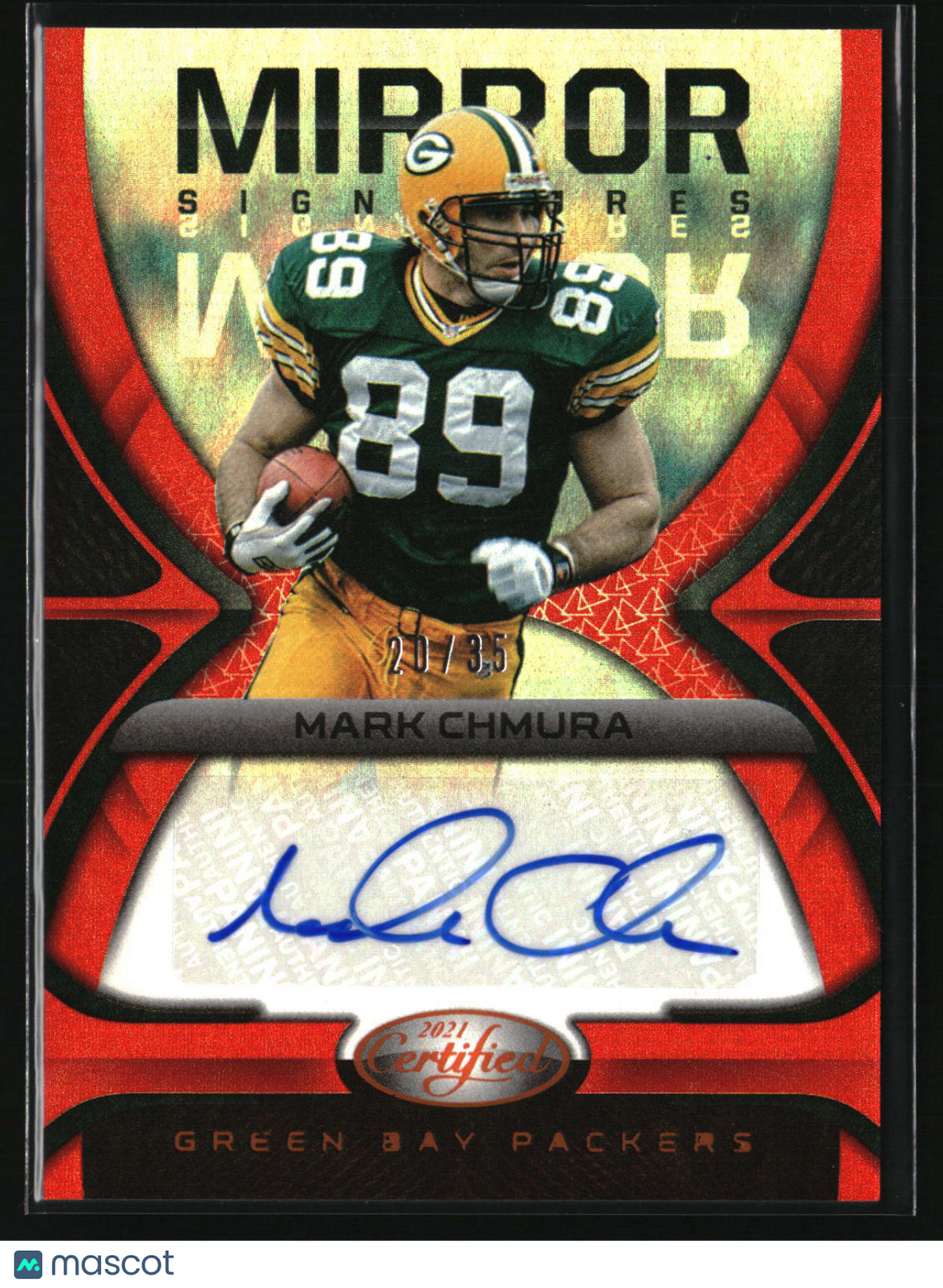 Mark Chmura 2021 Panini Certified Mirror Signatures Orange #MS-MC #/35