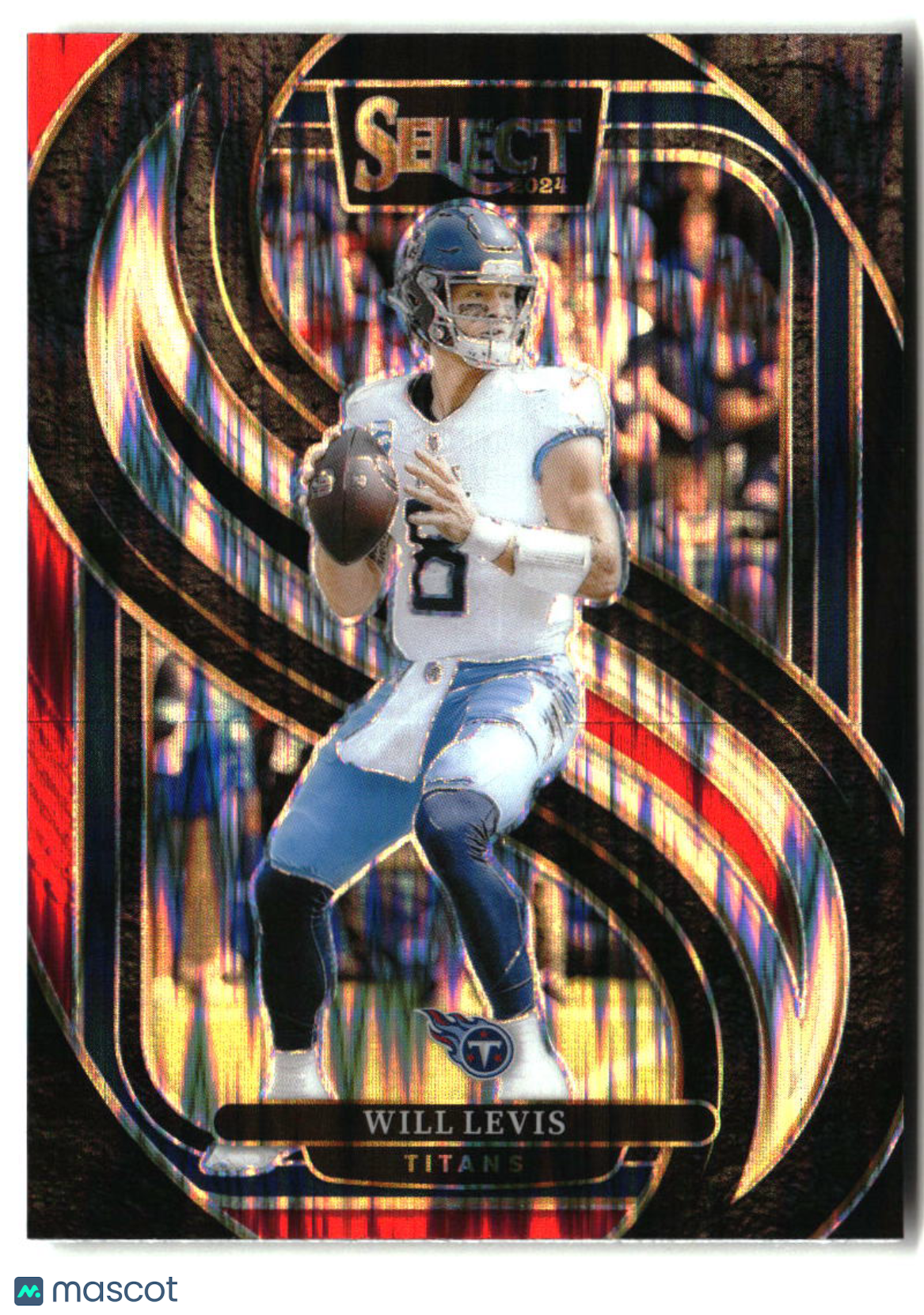 Will Levis 2024 Panini Select Black & Red Prizm Shock #200