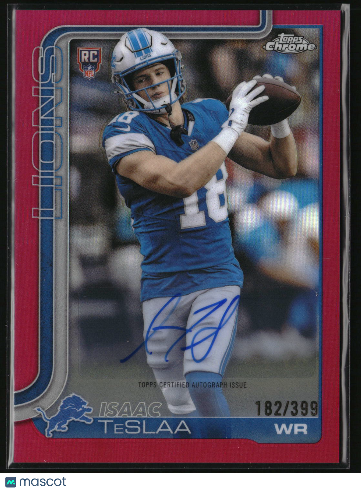 Isaac TeSlaa 2025 Topps Chrome Rookie Autographs Magenta Refractor #RA-ITS #/399