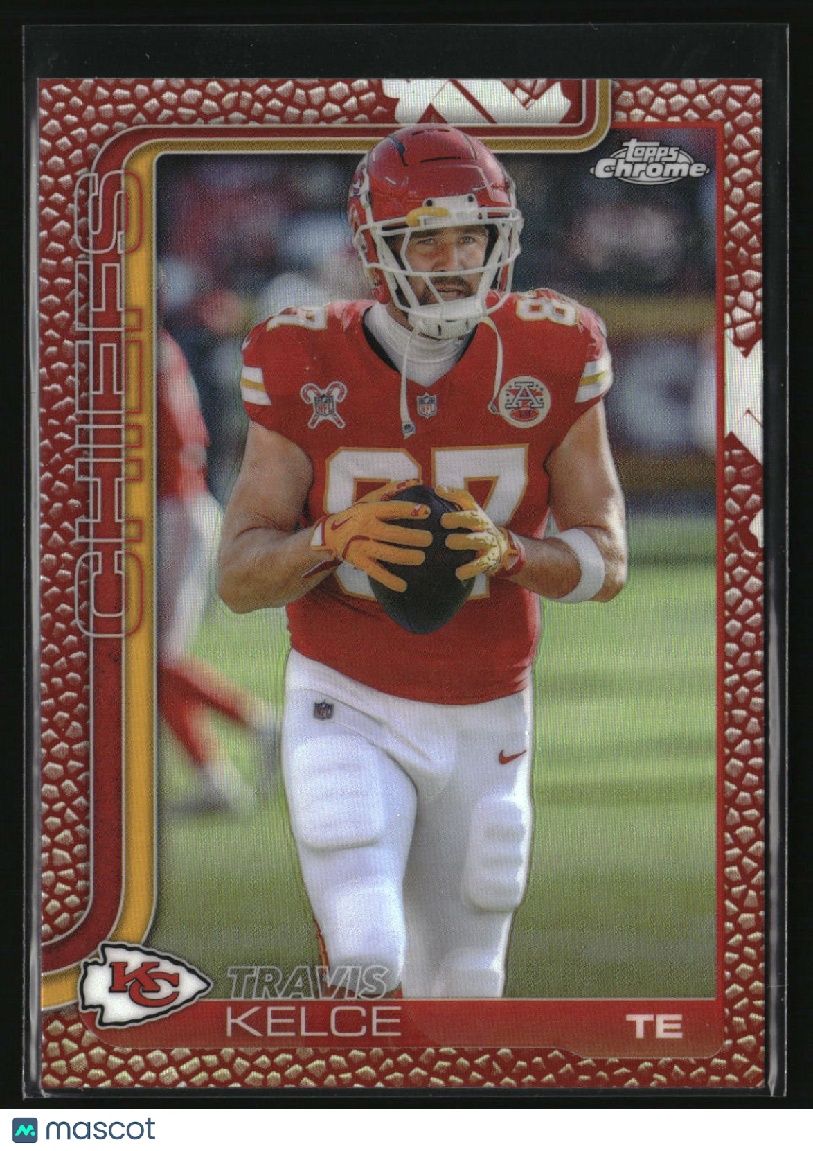 Travis Kelce 2025 Topps Chrome Football Leather Refractor #150