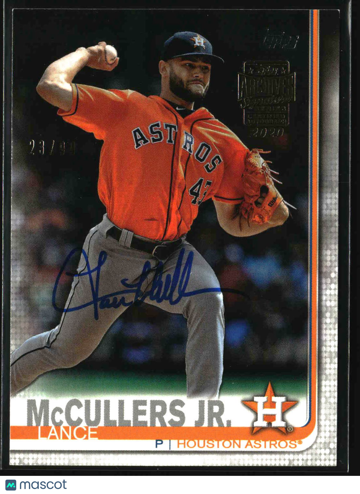 Lance McCullers Jr. 2020 Topps Archives Signature Series #TP-36 #/99