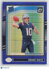 Drake Maye 2024 Donruss Optic Blue Hyper #229