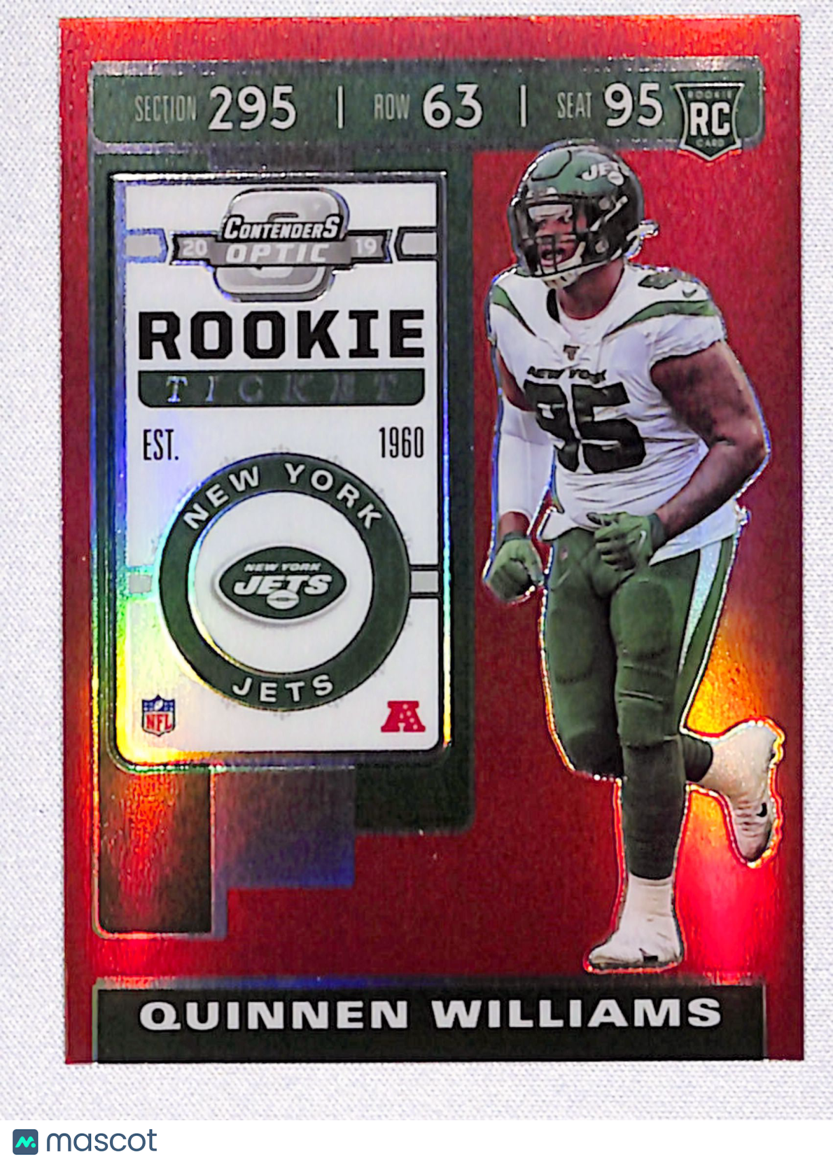 Quinnen Williams 2019 Panini Contenders Optic Red #91 #/199