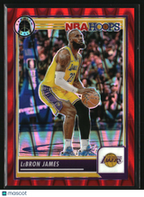 LeBron James 2023-24 Hoops Premium Stock Red Seismic Prizm #149 #/199