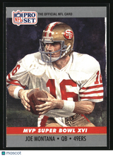 Joe Montana 1990 Pro Set Super Bowl MVP Collectibles #16