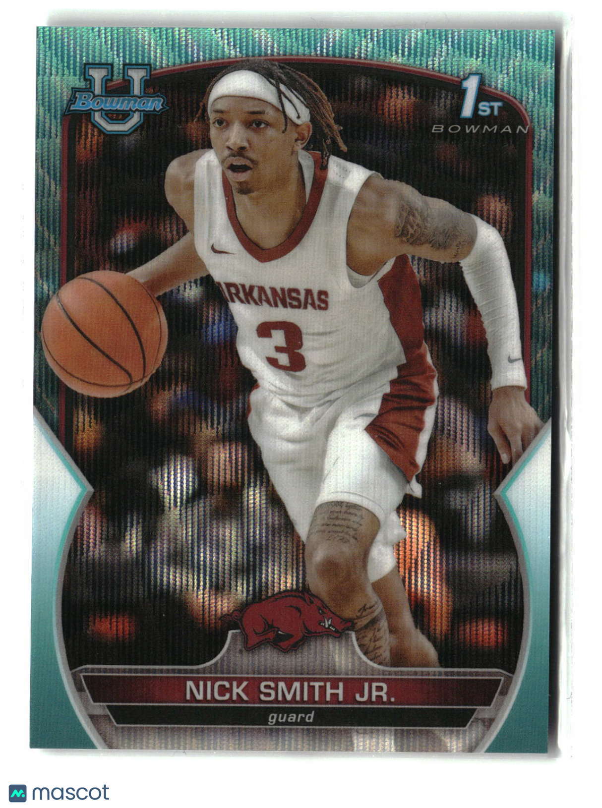 Nick Smith Jr. 2022-23 Bowman University Chrome Aqua Wave #1 #/299