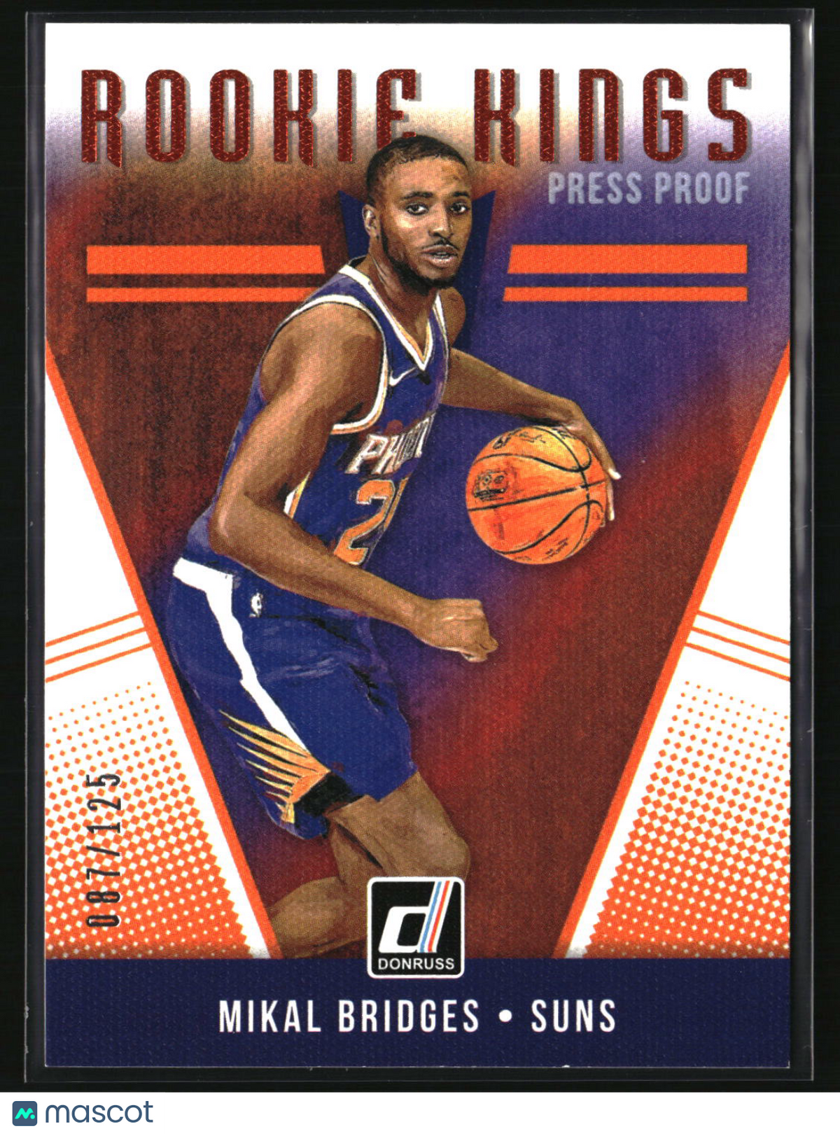 Mikal Bridges 2018-19 Donruss Rookie Kings Press Proof Orange #15 #/125