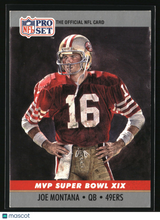 Joe Montana 1990 Pro Set Super Bowl MVP Collectibles #19