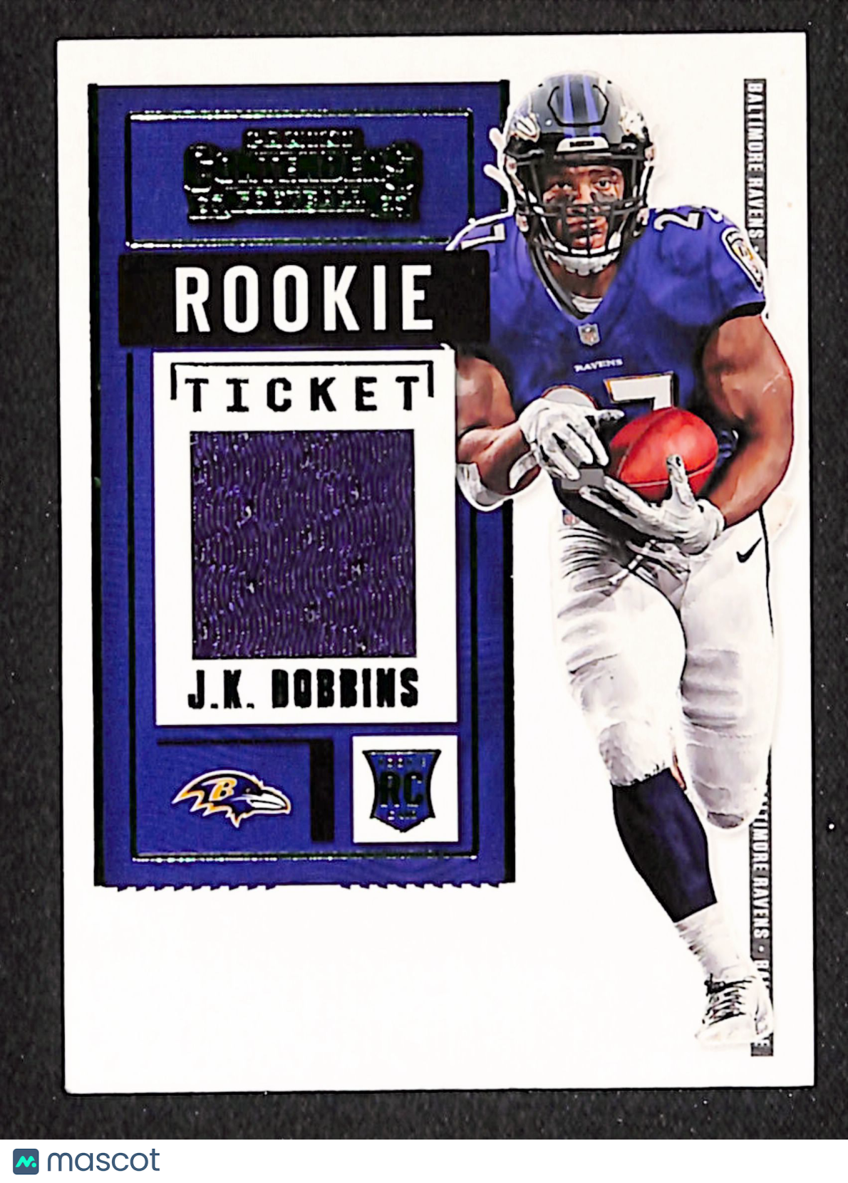 J.K. Dobbins 2020 Panini Contenders Rookie Ticket Swatches #RTS-JKD