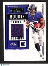 J.K. Dobbins 2020 Panini Contenders Rookie Ticket Swatches #RTS-JKD