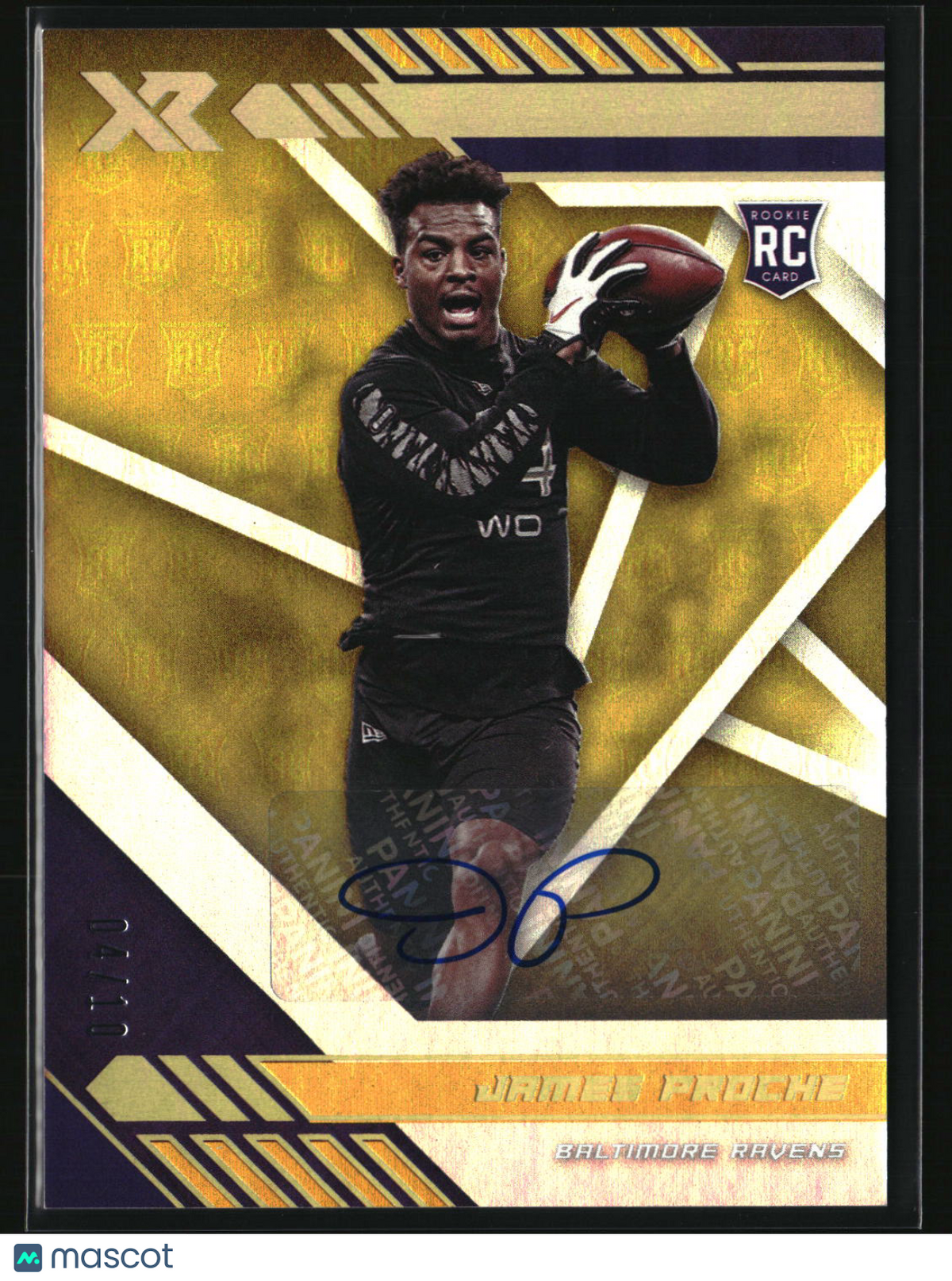 James Proche 2020 Panini XR Autographs Gold #184 #/10