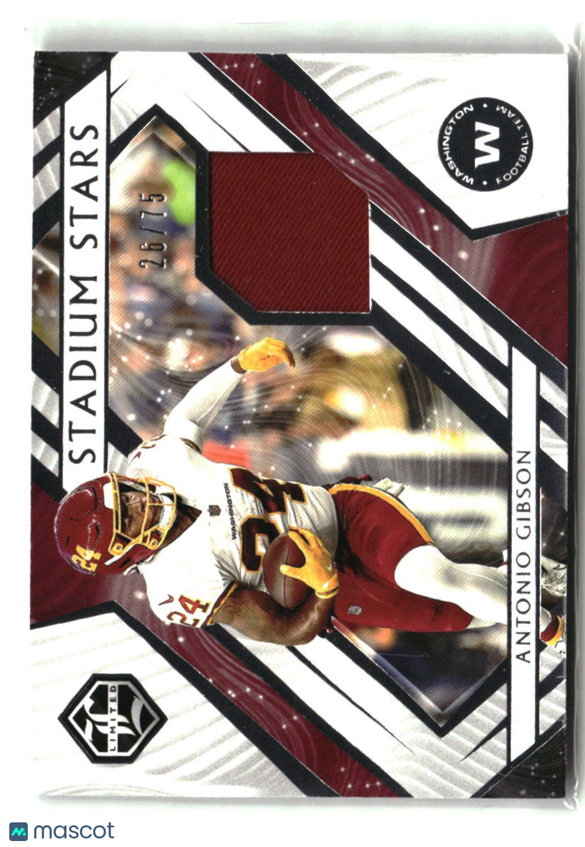 Antonio Gibson 2021 Limited Stadium Star Swatches Silver Spotlight #SS-AG #/75