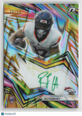 RJ Harvey 2025 Topps Resurgence Neon Initiates Gold Power Surge Refractor #NI-RH