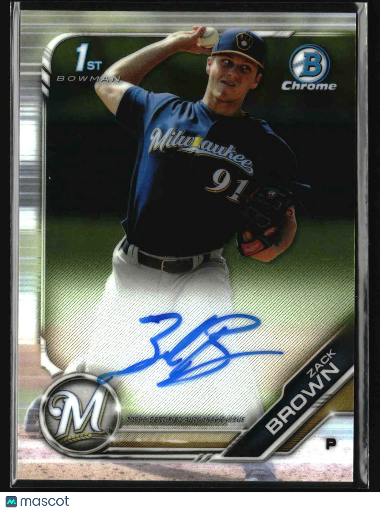 Zack Brown 2019 Bowman Chrome Prospects Autographs #CPA-ZB