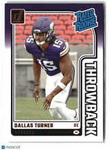 Dallas Turner 2024 Donruss - Rated Rookies Throwback #1