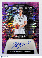 Donovan Clingan 2024 Prizm Draft Picks Signing Day Purple Pulsar #SD-DON #/15