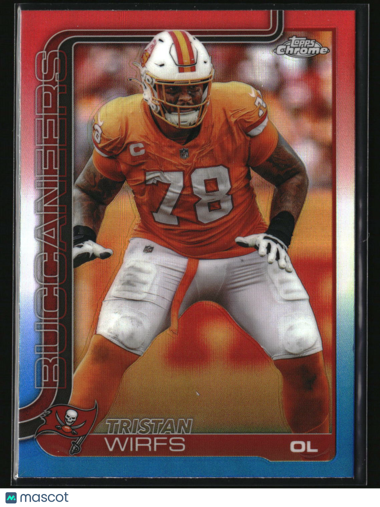 Tristan Wirfs 2025 Topps Chrome Red White and Blue Refractor #287