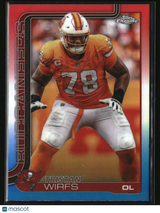 Tristan Wirfs 2025 Topps Chrome Red White and Blue Refractor #287