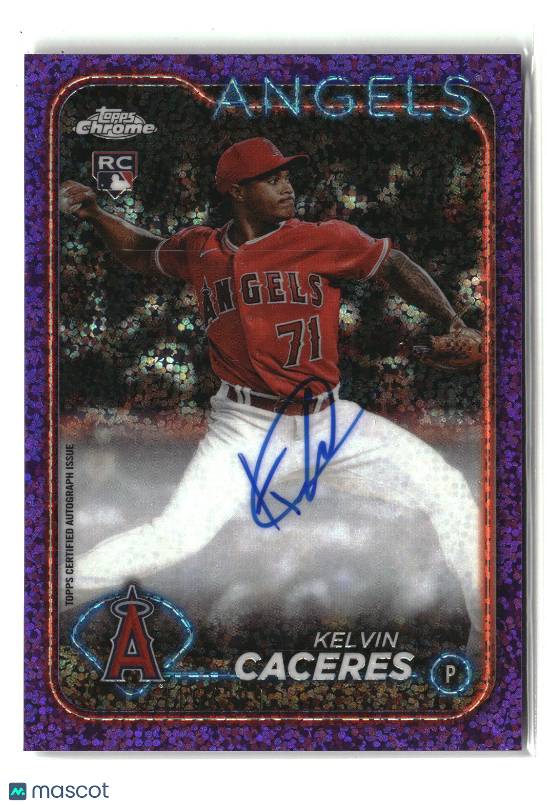 Kelvin Caceres 2024 Topps Chrome Rookie Autographs Purple Speckle #RA-KC #/299