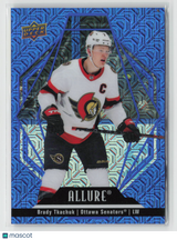 Brady Tkachuk 2022-23 Upper Deck Allure Blue Line #69 #/35