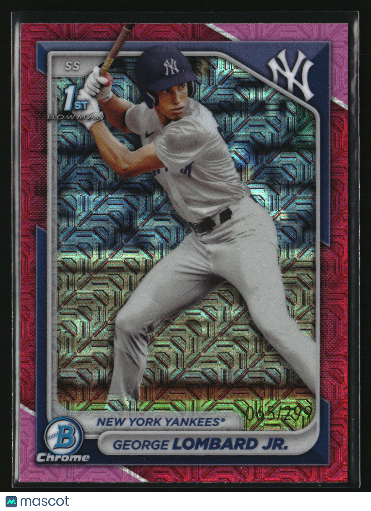 George Lombard Jr. 2024 Bowman Chrome Prospects Mojo Fuchsia Ref #BCP-79 #/299