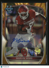 Marvin Mims 2022 Bowman UChrome Prospect Autographs Gold Lava Refractor #4 #/50
