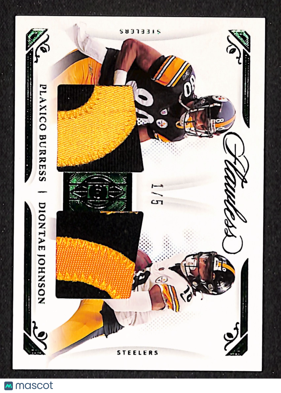 Burress / Johnson 2021 Flawless Dual Diamond Memorabilia Emerald #DD16 #/5