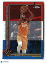 Jarrett Allen 2025-26 Topps Chrome Update Red White and Blue Refractor #57