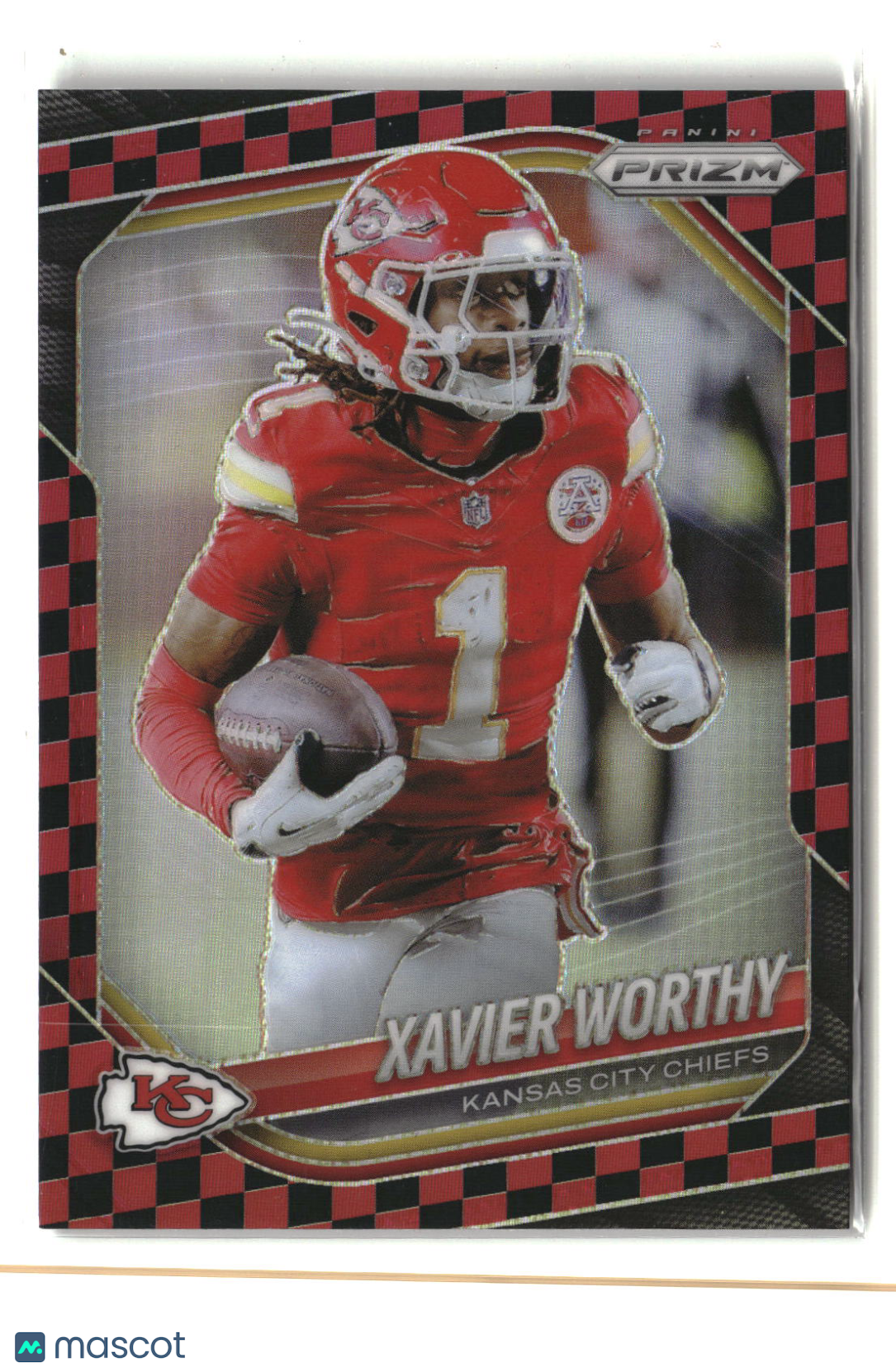 Xavier Worthy 2025 Panini Prizm Black and Red Checker #197