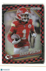 Xavier Worthy 2025 Panini Prizm Black and Red Checker #197