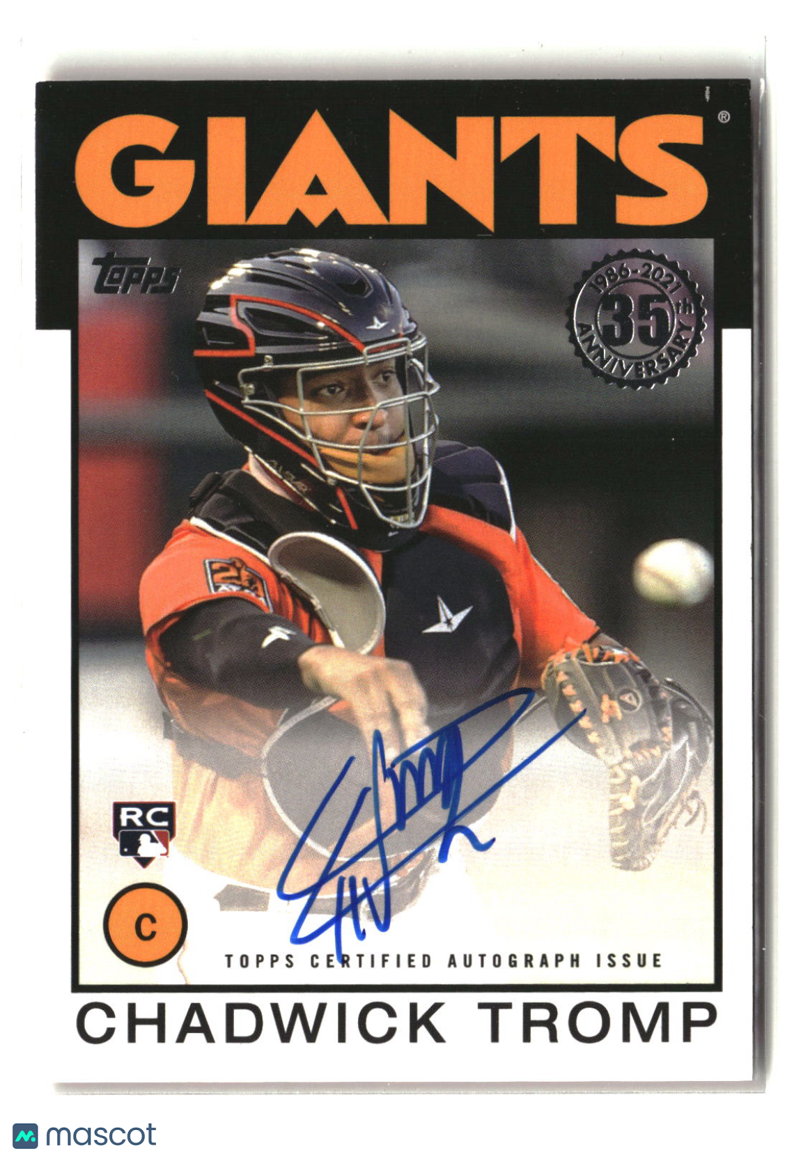 Chadwick Tromp 2021 Topps 1986 Topps Baseball 35th Anniversary Auto #86A-CT