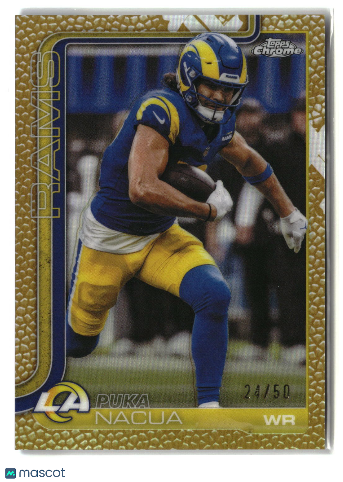 Puka Nacua 2025 Topps Chrome Football Leather Gold #166 24/50