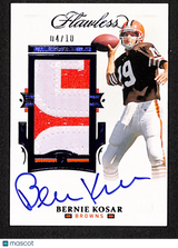 Bernie Kosar 2021 Panini Flawless Patch Autographs Sapphire #PA-BKO #/10