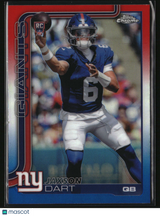 Jaxson Dart 2025 Topps Chrome Red White and Blue Refractor #306