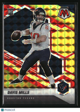 Davis Mills 2021 Panini Mosaic Choice Prizm Fusion Red and Yellow #322 #/80