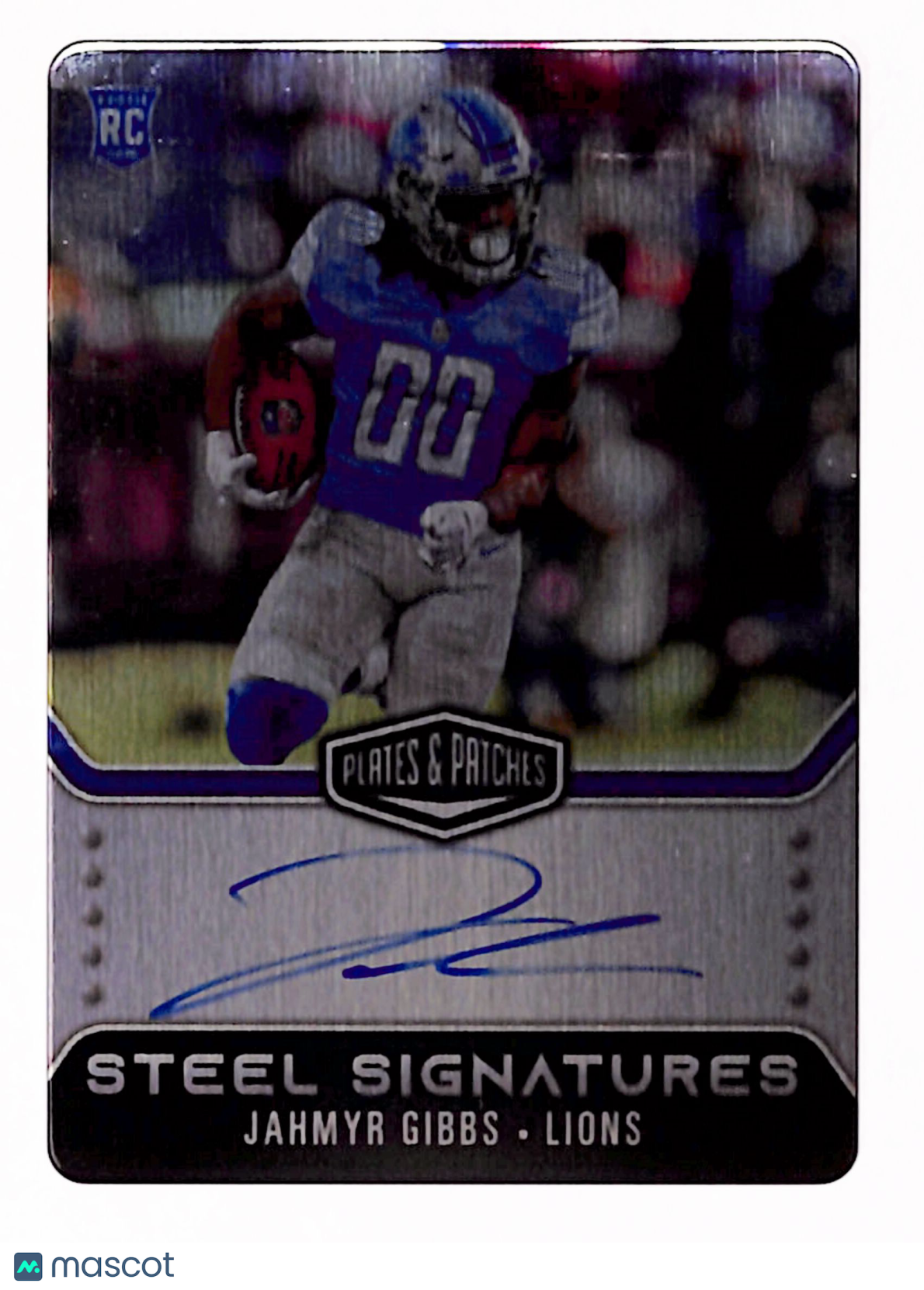 Jahmyr Gibbs 2023 Panini Plates & Patches Rookie Steel Signatures #RSSJAG #/300
