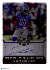 Jahmyr Gibbs 2023 Panini Plates & Patches Rookie Steel Signatures #RSSJAG #/300