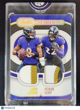 Lamar Jackson/Derrick Henry 2024 Absolute Team Tandem Materials Gold TTM-BAL /99