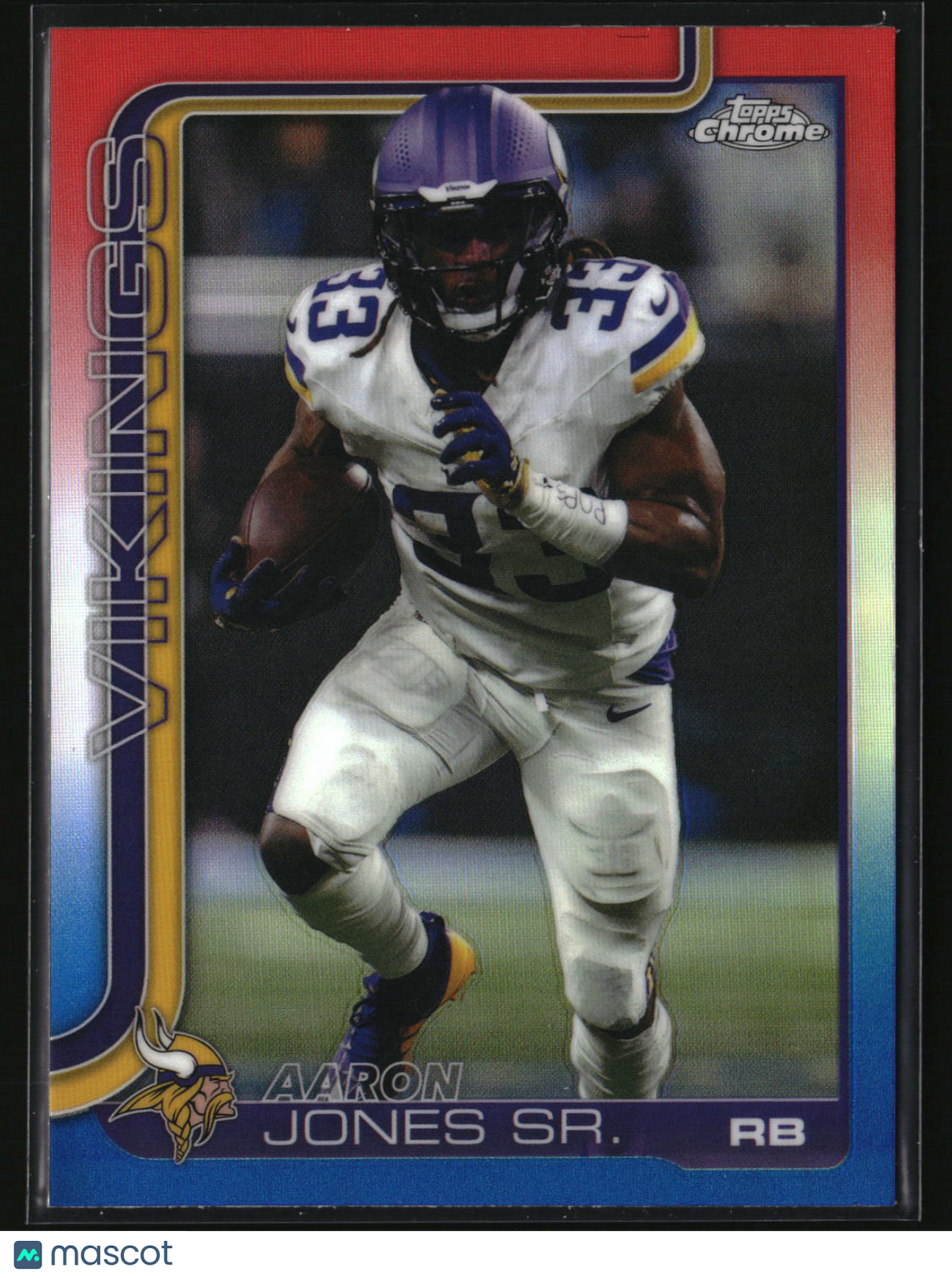 Aaron Jones 2025 Topps Chrome Red White and Blue Refractor #201