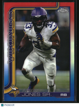 Aaron Jones 2025 Topps Chrome Red White and Blue Refractor #201
