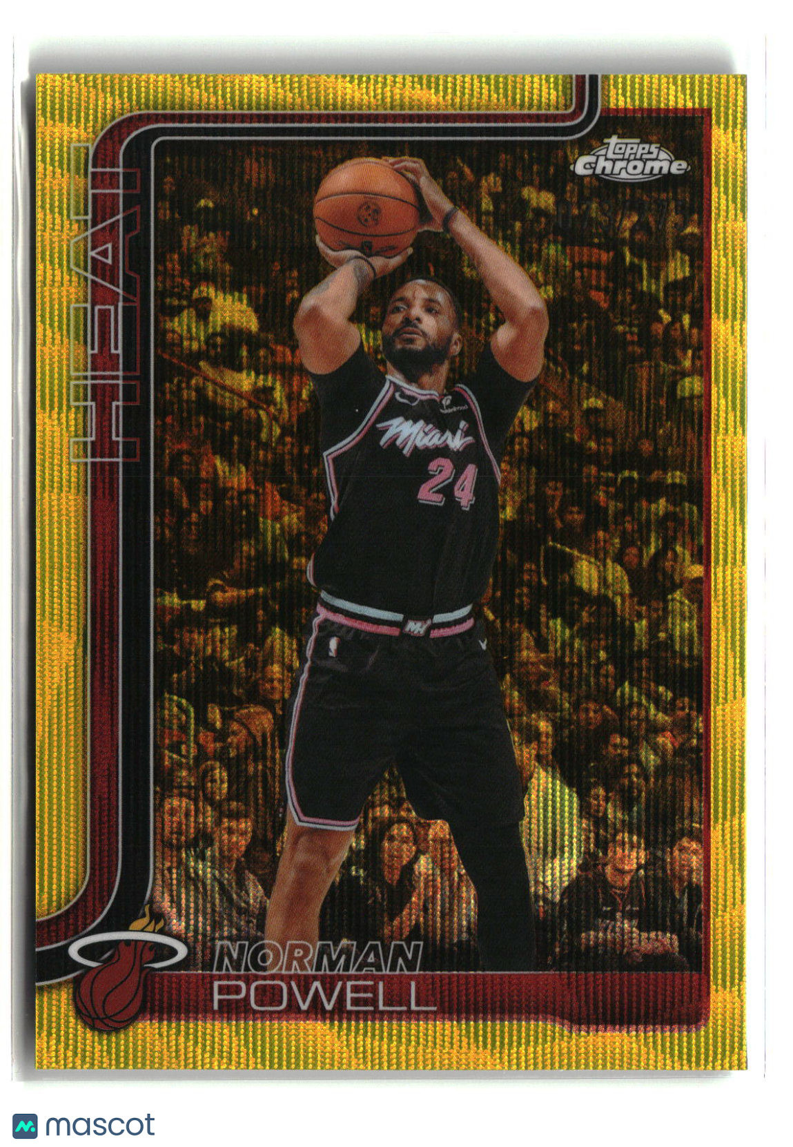 Norman Powell 2025-26 Topps Chrome Update Yellow Wave Refractor #58 #/275