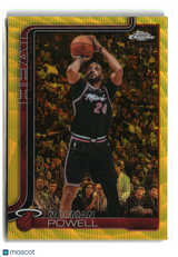 Norman Powell 2025-26 Topps Chrome Update Yellow Wave Refractor #58 #/275