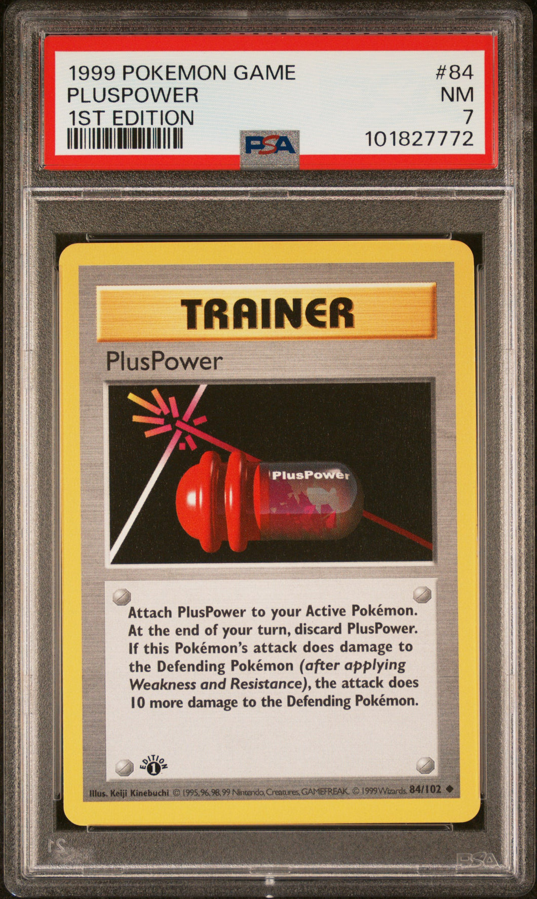 Pluspower 1999 Pokemon Game #84 1ST Edition PSA 7