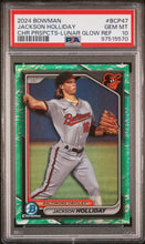 Load image into Gallery viewer, Jackson Holliday 2024 Bowman Chrome Prospects Lunar Glow Ref #BCP47 PSA 10
