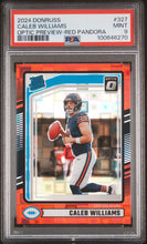 Load image into Gallery viewer, Caleb Williams 2024 Panini Donruss Optic Preview Red Pandora #327 PSA 9
