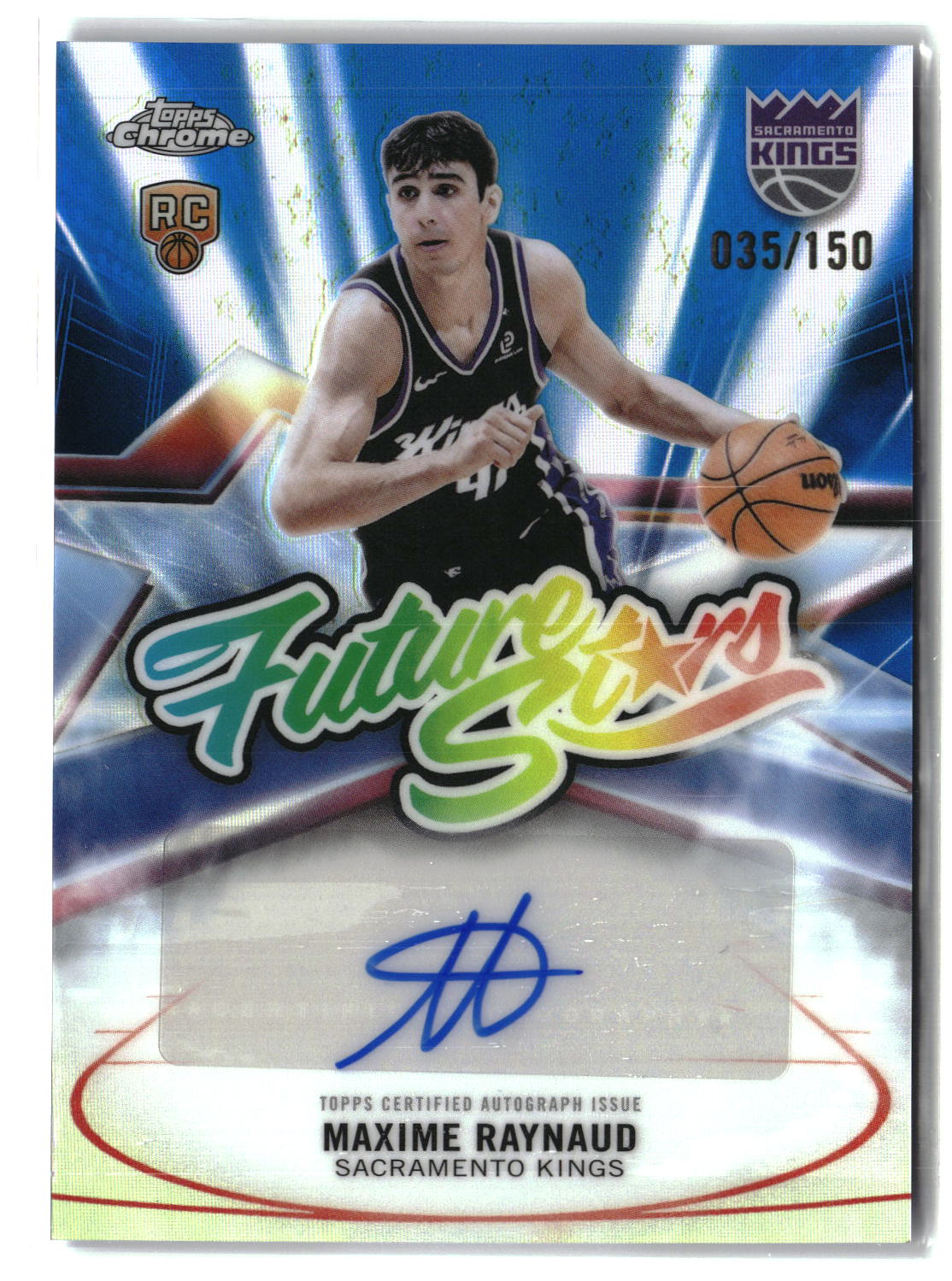 Maxime Raynaud 2025-26 Topps Chrome Update Future Stars Auto Blue #FS-MRA #/150